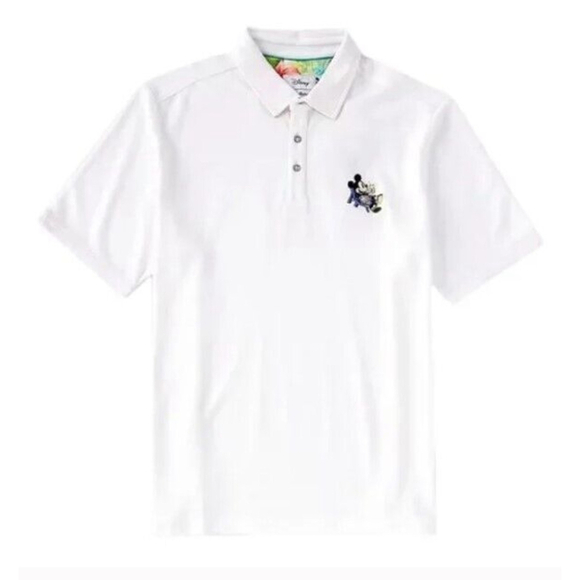 NWT Tommy Bahama XLT Poolside Party Five O’Clock White Short Sleeve Disney Polo‎ - Picture 1 of 9